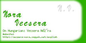 nora vecsera business card